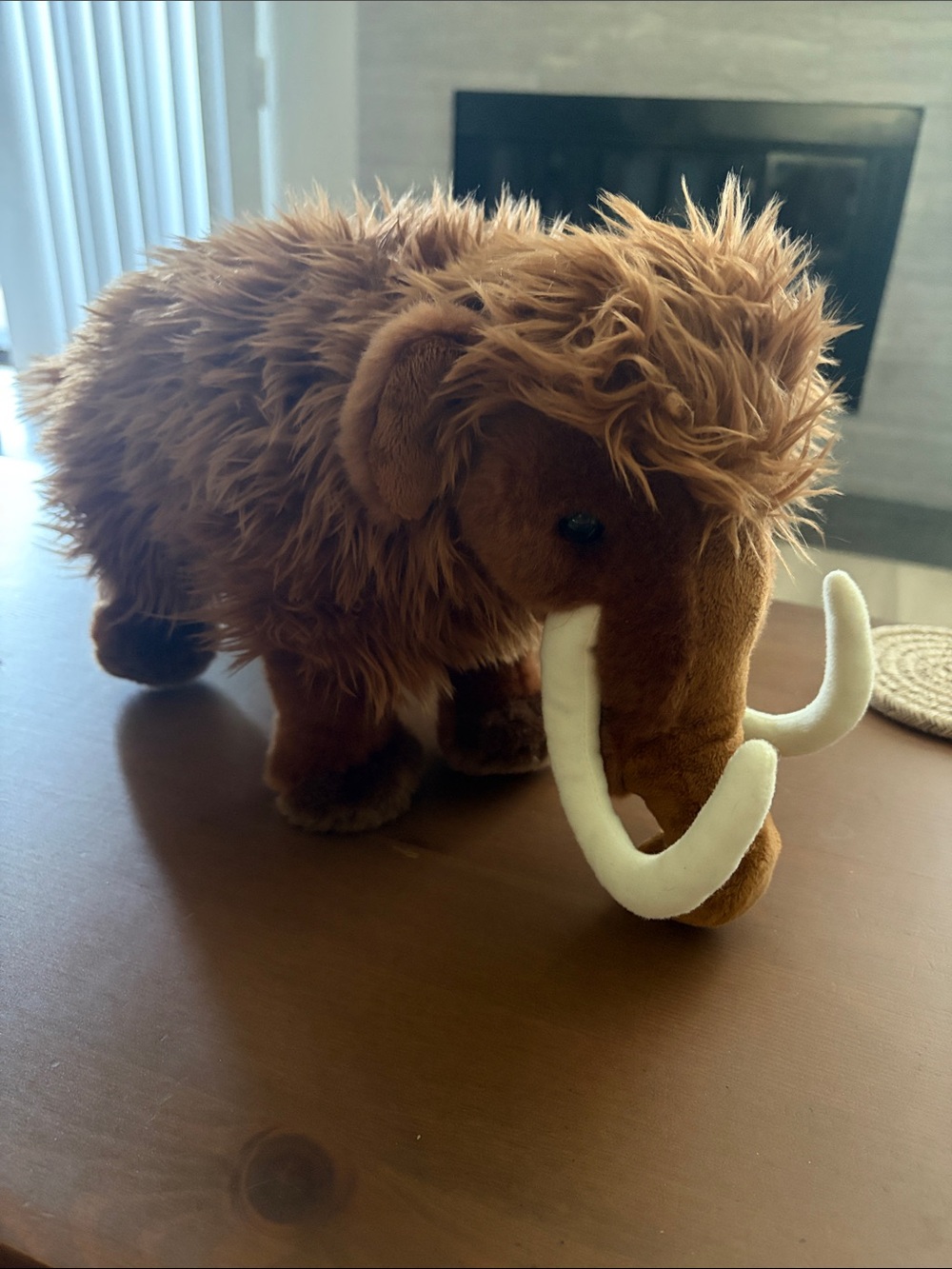 Plush Brown Woolly Mammoth Decorative Accent